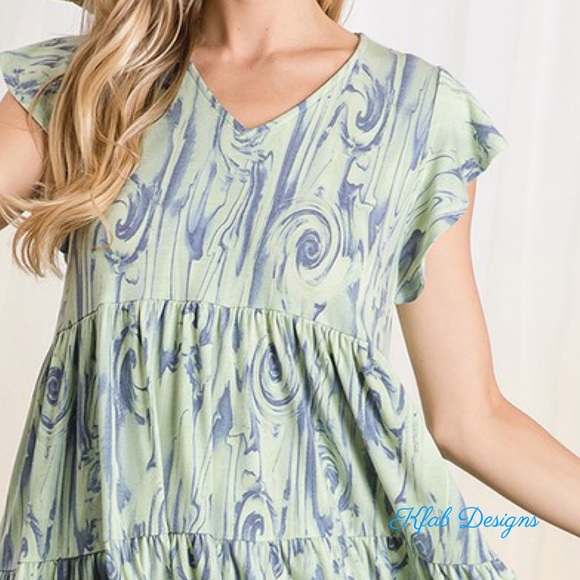 LAST 1! V Neck Ruffle Sleeves, Tiered Ruffle Tunic - Picture 11 of 11